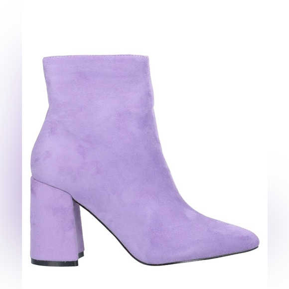 Public Desire Shoes - Purple suede ankle boot heels
